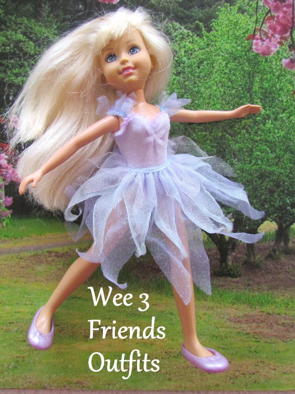 WEE 3 FRIENDS CLOTHES: LAVENDER BALLET TUTUS FANCY DRESS SHOES SWIMSUIT SCARF